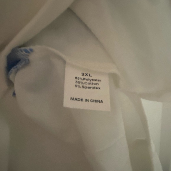 Color block blue and white woven shirt - Picture 3 of 5